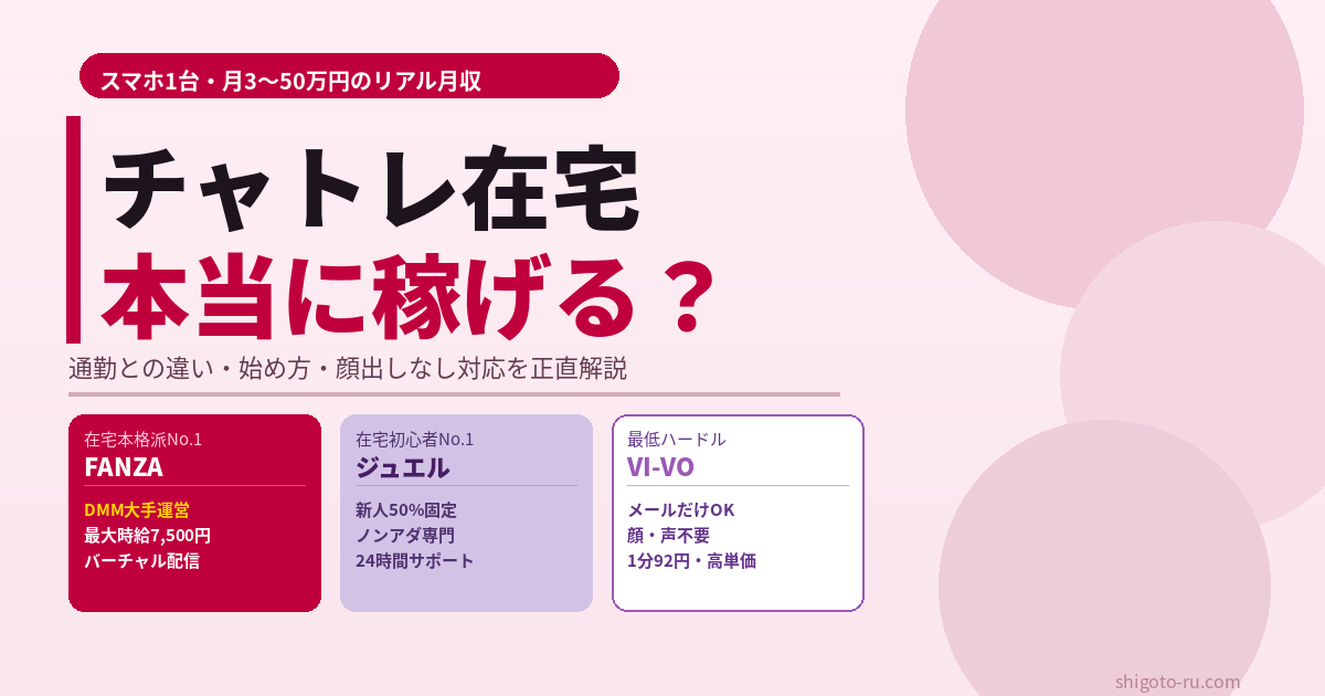 チャトレは在宅で本当に稼げる？月収目安・通勤との違い・始め方を全解説【2026年最新】