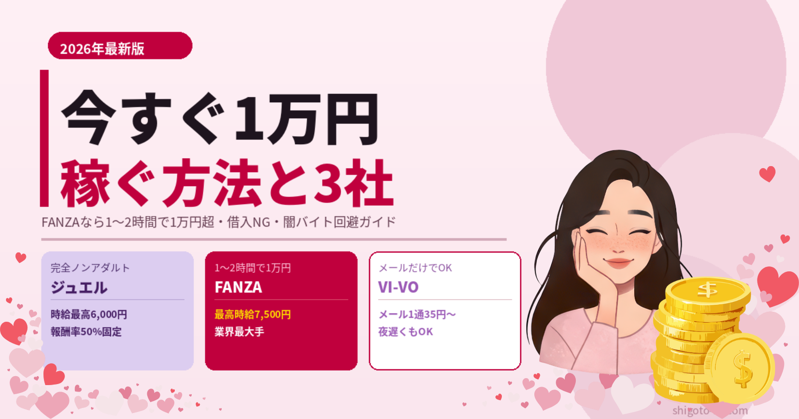 今すぐ1万円稼ぐ方法5選｜FANZAなら1〜2時間で達成・借りずに今日中に作る【2026年最新】