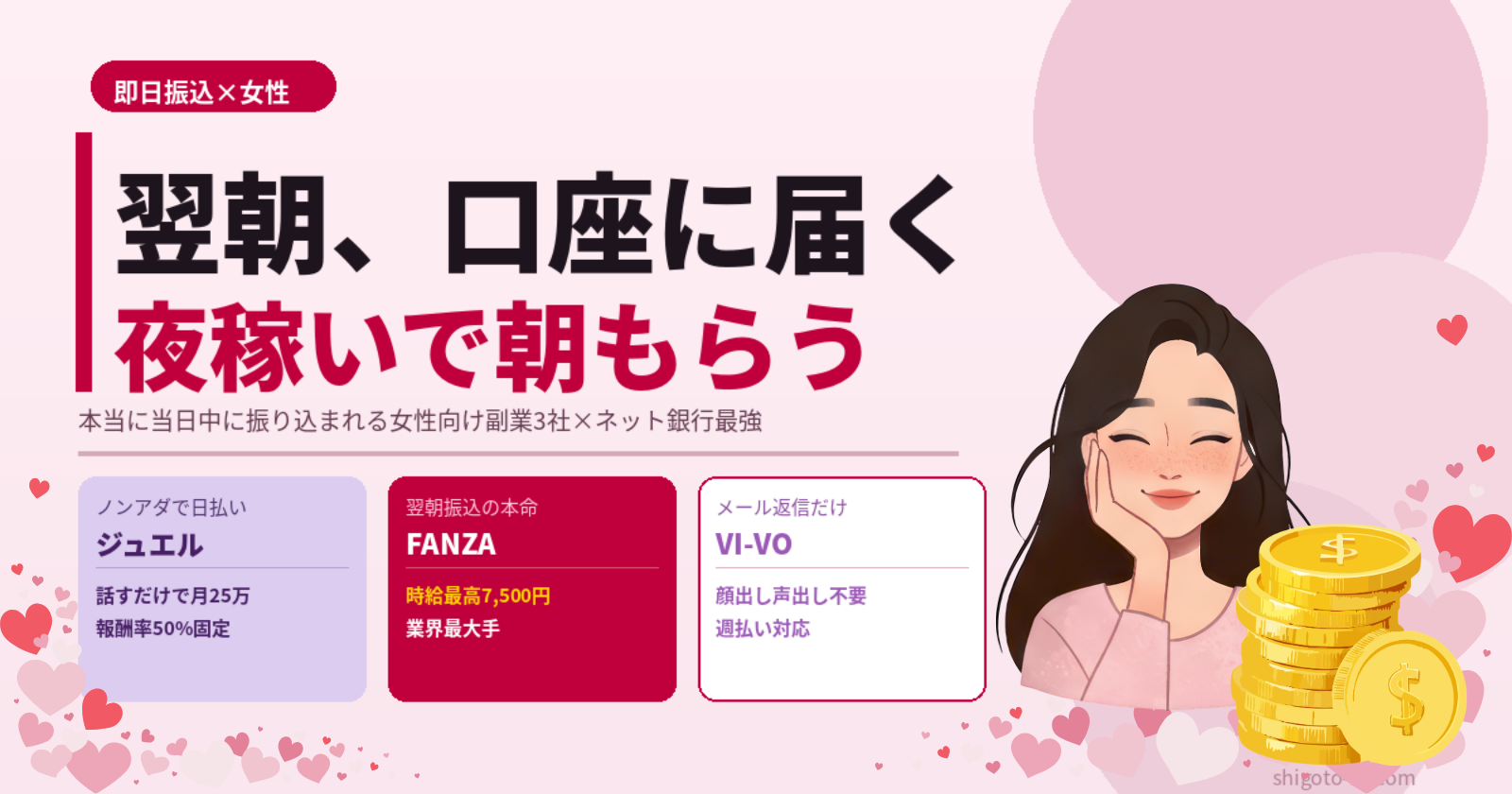 即日振込される副業女性向け3社｜「翌朝、口座に届く」を実現する仕組みを解説【2026年最新】