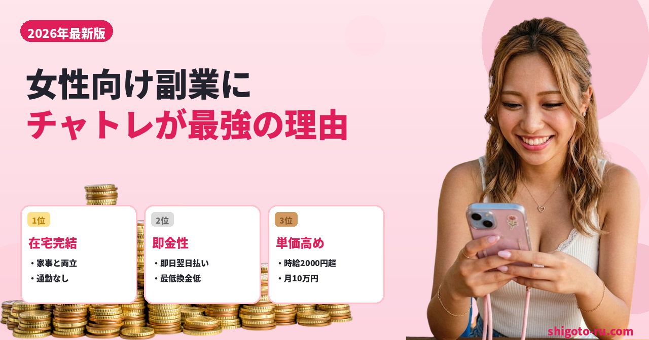 女性向け副業のチャットレディ